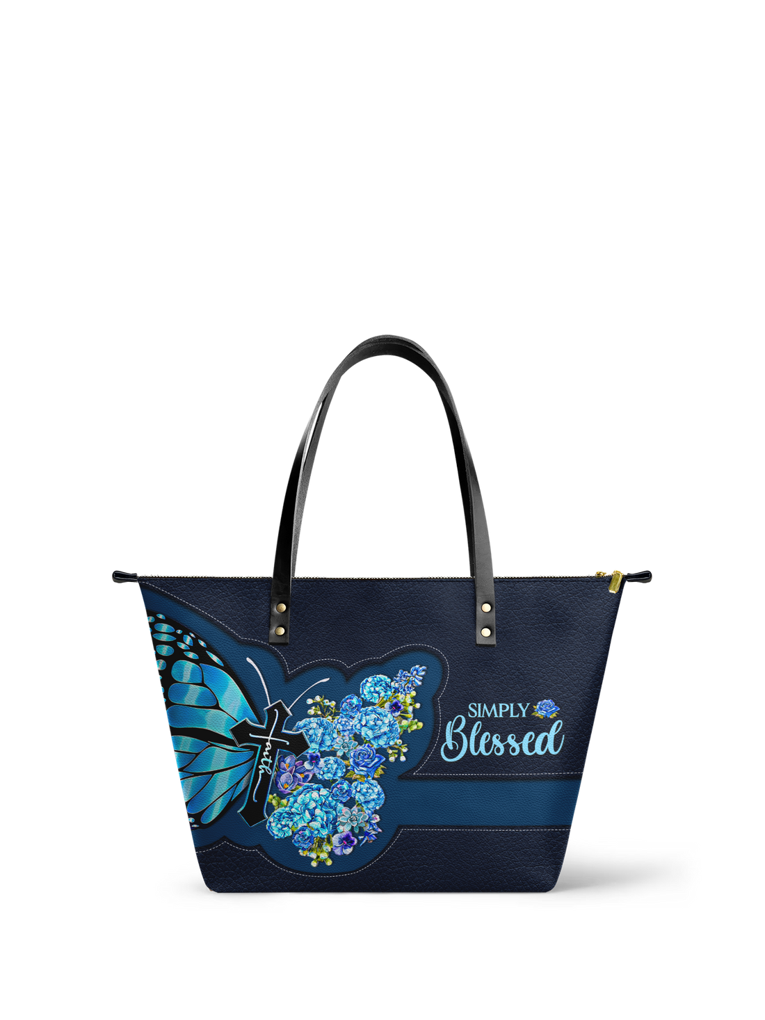 "Blessed" Leather Tote Bag – Christian apparel for women – Premium Vegan Leather