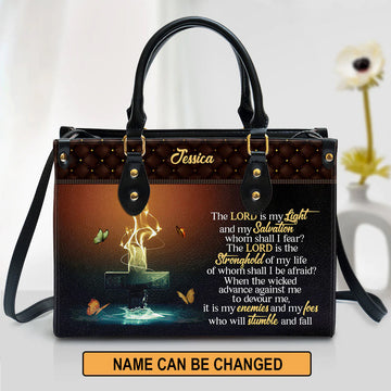 Personalized Christian Handbag - The Lord Is My Light & My Salvation