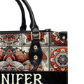Personalized Mandala Leather Tote Bag - CHRISTIANARTBAG CABLTHB01170424. – Christian apparel for women – Leather Handbag XL 1