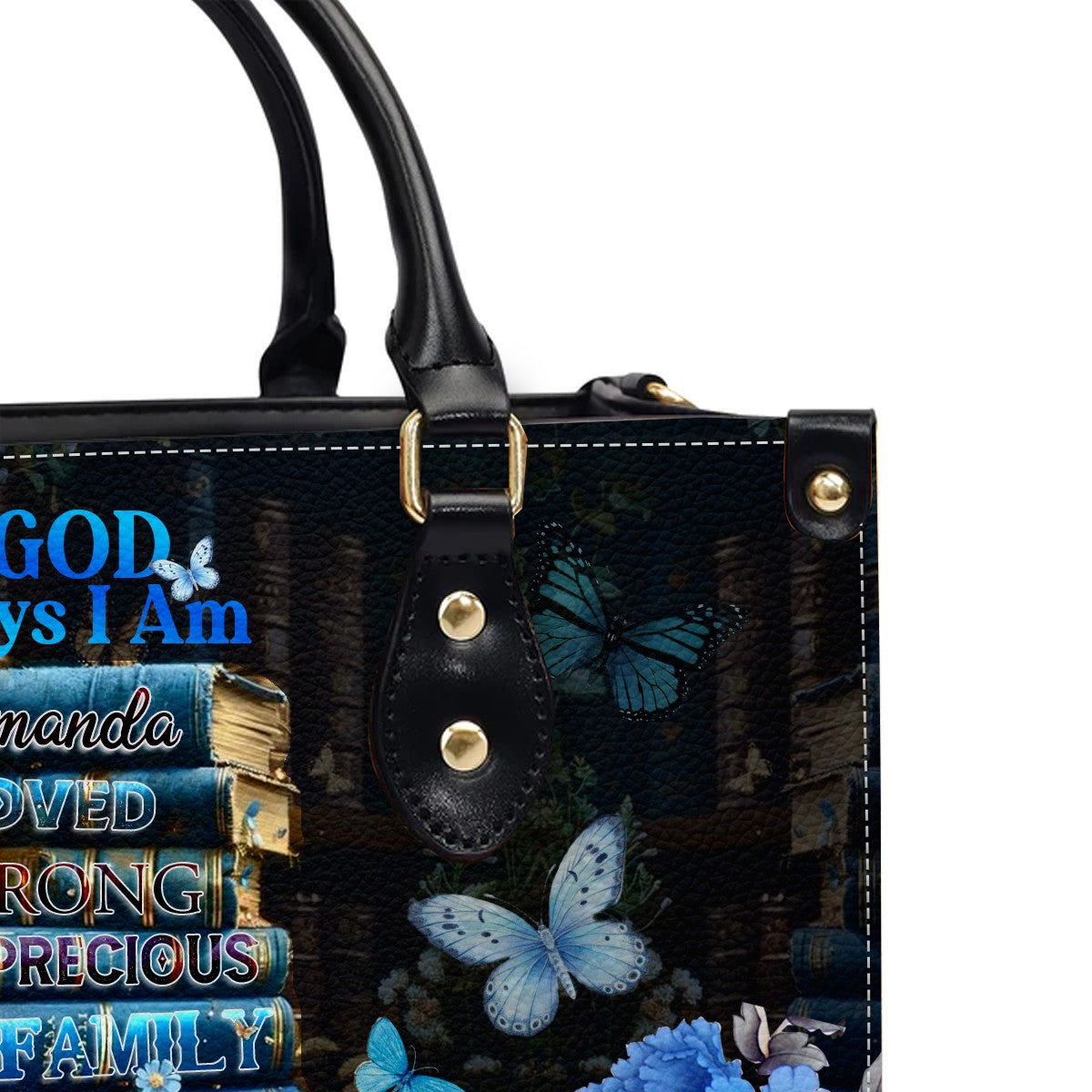 Christianartbag Handbags- GOD Says I AM - Bookmarks Leather Handbag - CABLTB01121224 – Christian apparel for women – Leather 