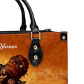 Customizable Afrocentric Leather Tote Bag - Personalized Elegant Designer Handbag by – Christian apparel for women – Leather 