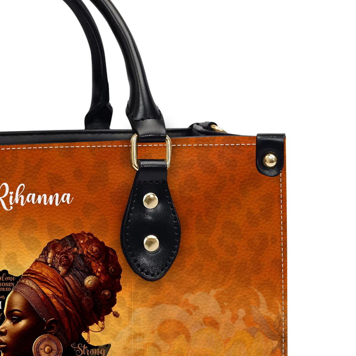 Customizable Afrocentric Leather Tote Bag - Personalized Elegant Designer Handbag by – Christian apparel for women – Leather 