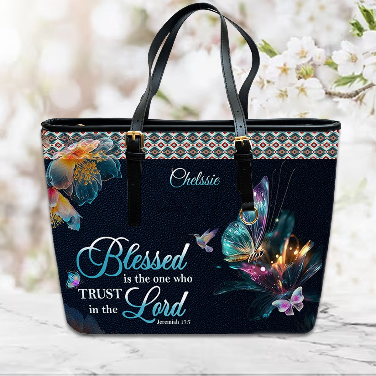 Christianartbag Handbags- Blessed Is The One Who Trusts In The Lord Jeremiah 17:7 - – Christian apparel for women – Leather H