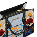 Christianartbag Handbags She Who Kneels Before God Romans 8 31 Embroidered Handbag – Christian apparel for women – Leather Cl