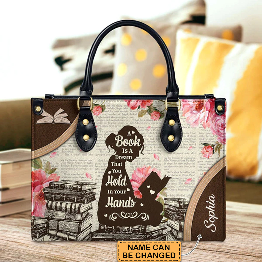 Christianartbag Handbags A Book Is A Dream That You Hold In Your Hands Handbag Design – Christian apparel for women – Leather