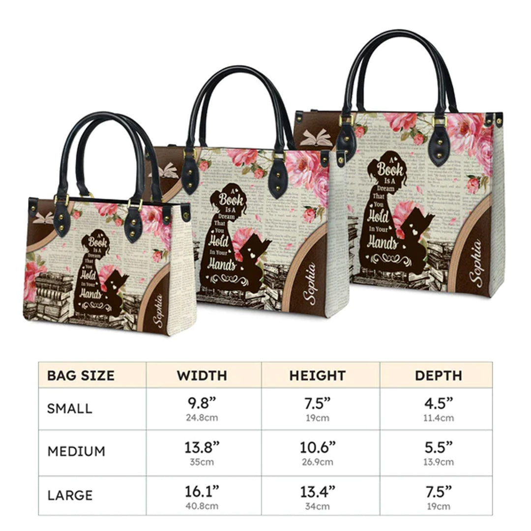 Christianartbag Handbags A Book Is A Dream That You Hold In Your Hands Handbag Design – Christian apparel for women – Leather