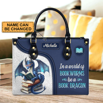 Christianartbag Handbags In A World Of Bookworms Be A Book Dragon Handbag Design – Christian apparel for women – Leather Hand