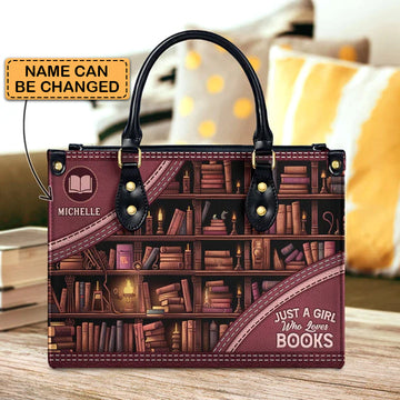 Christianartbag Handbags Just A Girl Who Loves Books Handbag Design Monogram Leather – Christian apparel for women – Leather 