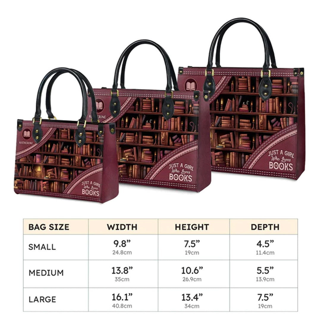 Christianartbag Handbags Just A Girl Who Loves Books Handbag Design Monogram Leather – Christian apparel for women – Leather 