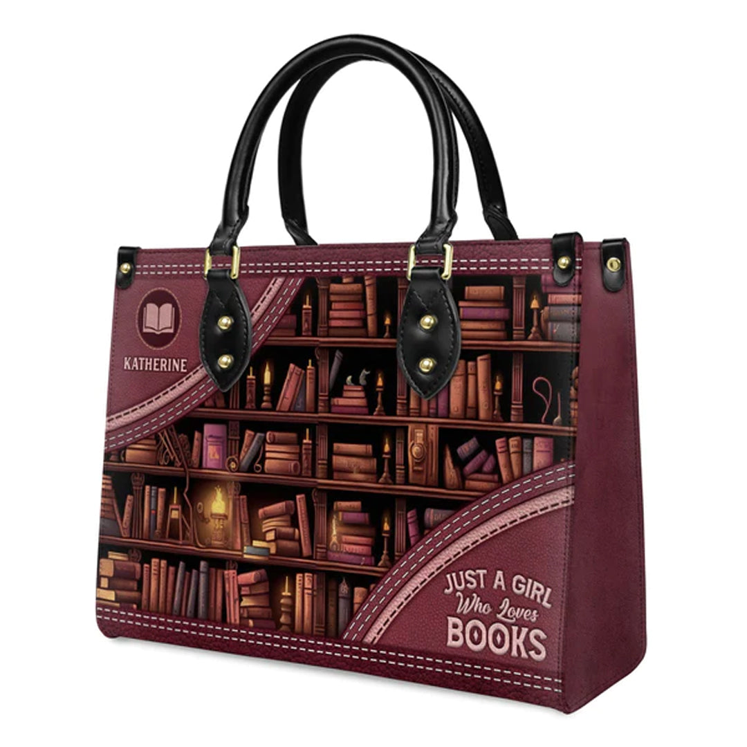 Christianartbag Handbags Just A Girl Who Loves Books Handbag Design Monogram Leather – Christian apparel for women – Leather 