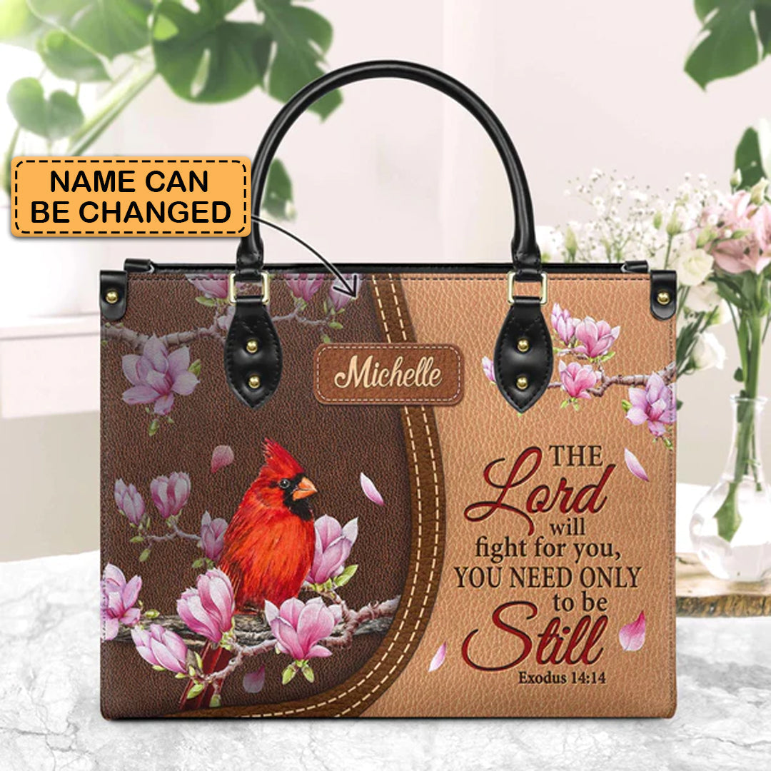 Christianartbag Handbags The Lord Will Fight For You Exodus 14 14 Cardinal Handbag – Christian apparel for women – Leather Ha