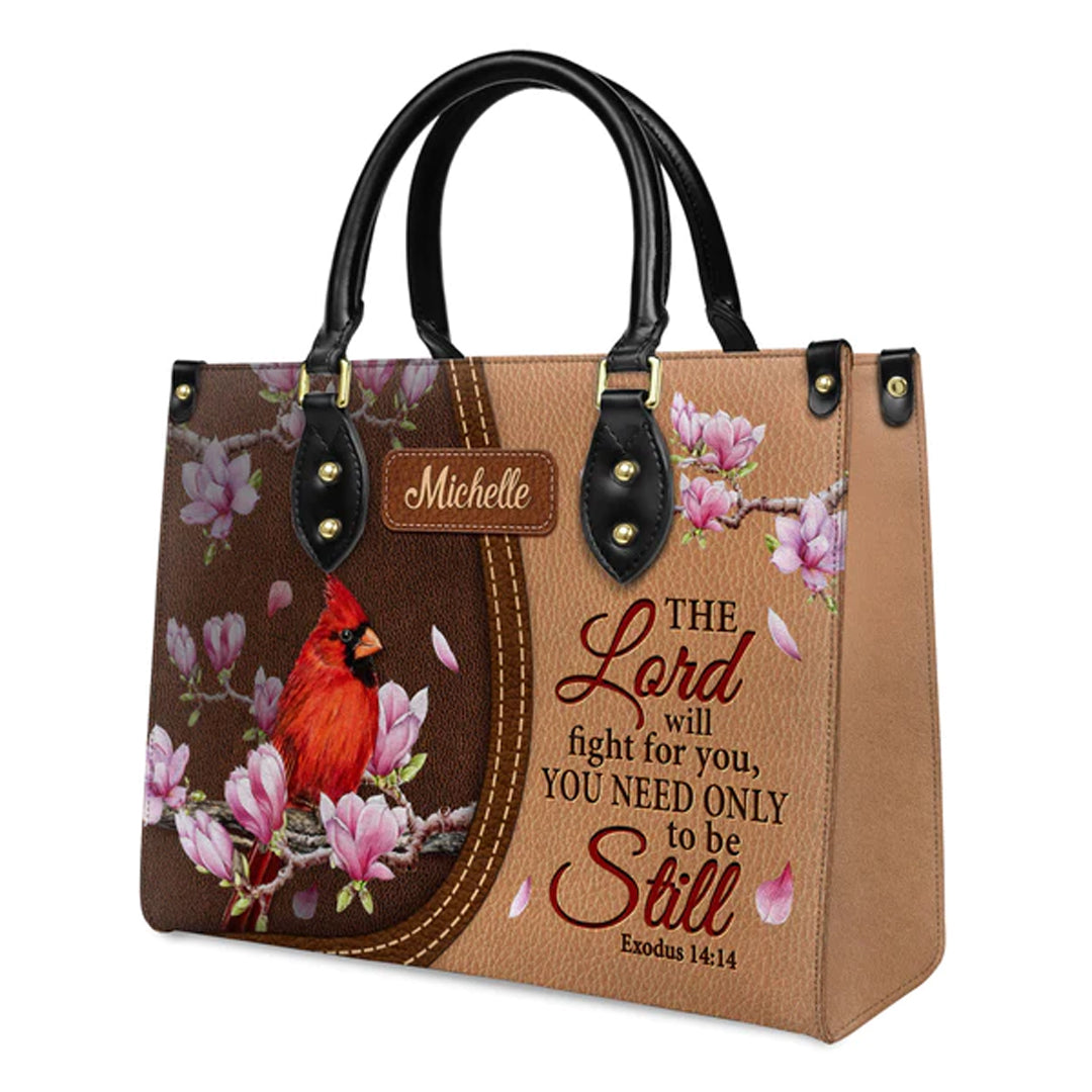 Christianartbag Handbags The Lord Will Fight For You Exodus 14 14 Cardinal Handbag – Christian apparel for women – Leather Ha