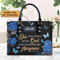 Christianartbag Handbags She Who Kneels Before God Romans 8 31 Handbag Design Monogram – Christian apparel for women