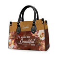 Christianartbag Handbags He Calls Me Beautiful One Leather Handbag Butterfly Flower – Christian apparel for women – Leather B
