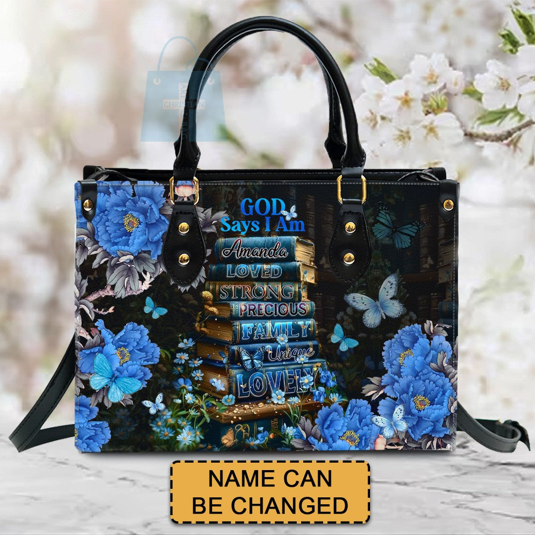 Christianartbag Handbags- GOD Says I AM - Bookmarks Leather Handbag - CABLTB01121224 – Christian apparel for women – Leather 