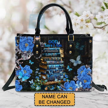 Christianartbag Handbags- GOD Says I AM - Bookmarks Leather Handbag - CABLTB01121224 – Christian apparel for women – Leather 