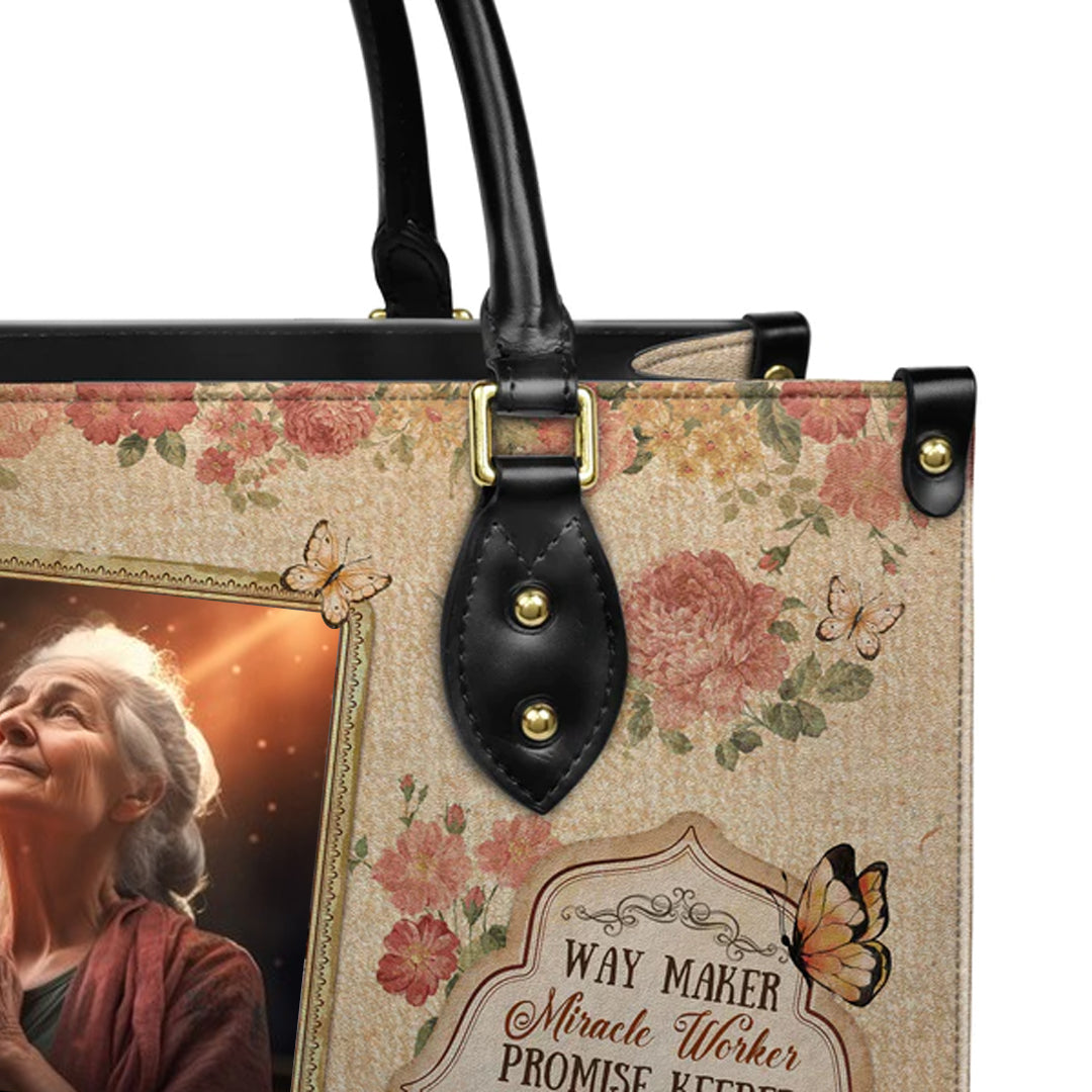 Christianartbag Handbags Way Maker Miracle Worker Promise Keeper Leather Handbag – Christian apparel for women – Leather Hand