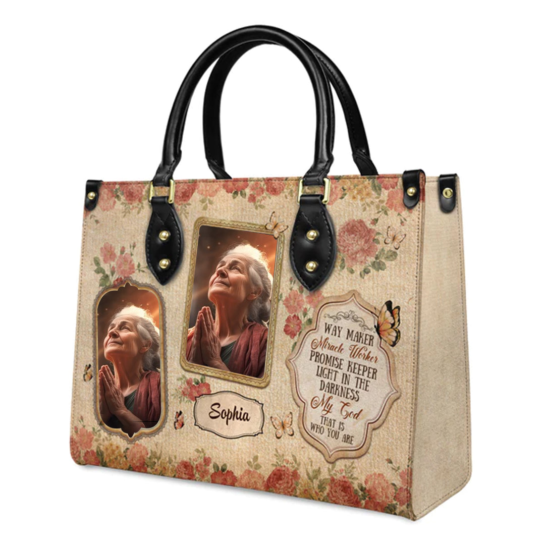 Christianartbag Handbags Way Maker Miracle Worker Promise Keeper Leather Handbag – Christian apparel for women – Leather Hand