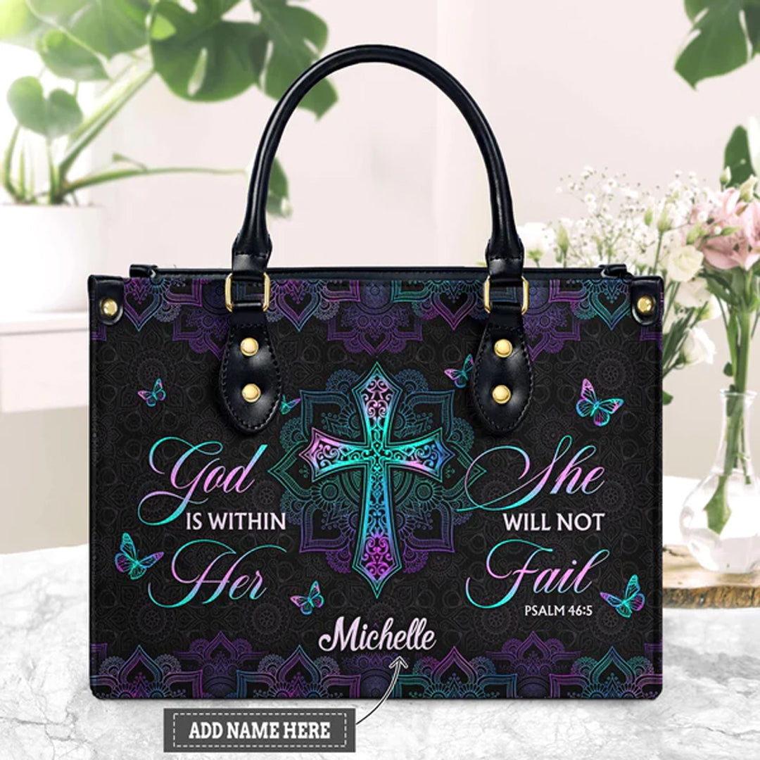 Christianartbag Handbags God Is Within Her She Will Not Fail Psalm 46 5 Mandala – Christian apparel for women – Leather Handb