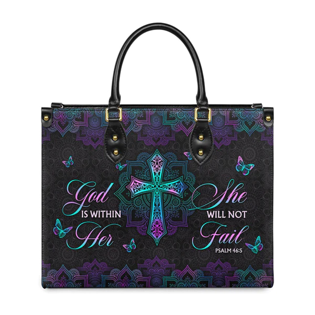 Christianartbag Handbags God Is Within Her She Will Not Fail Psalm 46 5 Mandala – Christian apparel for women – Leather Bible
