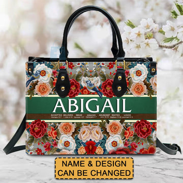Christianartbag Handbags- Uncover the sacred meaning of your name - Leather Handbag – Christian apparel for women – Leather H