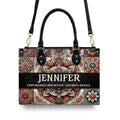 Personalized Mandala Leather Tote Bag - CHRISTIANARTBAG CABLTHB01170424. – Christian apparel for women – Leather TOTE bag 17.