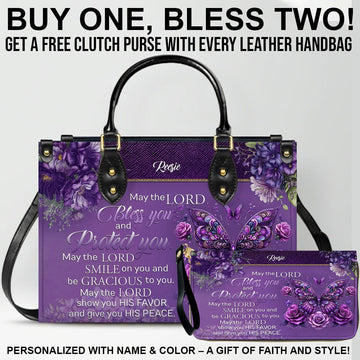 Personalized Christian Handbag – Custom Leather Tote with Free Clutch
