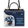 Christianartbag Handbags In A World Of Bookworms Be A Book Dragon Handbag Design – Christian apparel for women – Leather Hand