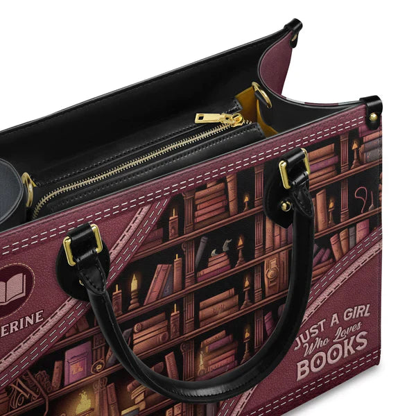 Christianartbag Handbags Just A Girl Who Loves Books Handbag Design Monogram Leather – Christian apparel for women – Leather 