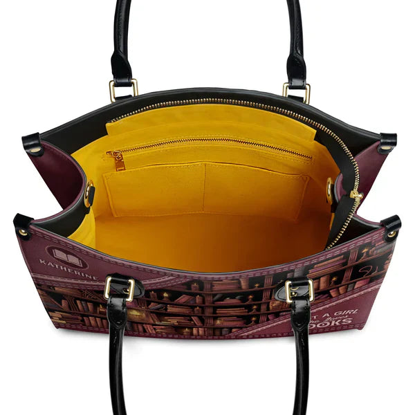 Christianartbag Handbags Just A Girl Who Loves Books Handbag Design Monogram Leather – Christian apparel for women – Leather 