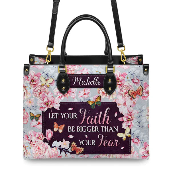 Christianartbag Handbags Let Your Faith Be Bigger Than Your Fear Handbag Design – Christian apparel for women – Canvas TOTE b