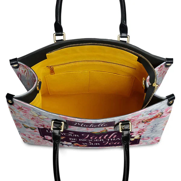 Christianartbag Handbags Let Your Faith Be Bigger Than Your Fear Handbag Design – Christian apparel for women – Leather Bible
