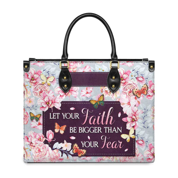 Christianartbag Handbags Let Your Faith Be Bigger Than Your Fear Handbag Design – Christian apparel for women – Leather Bible