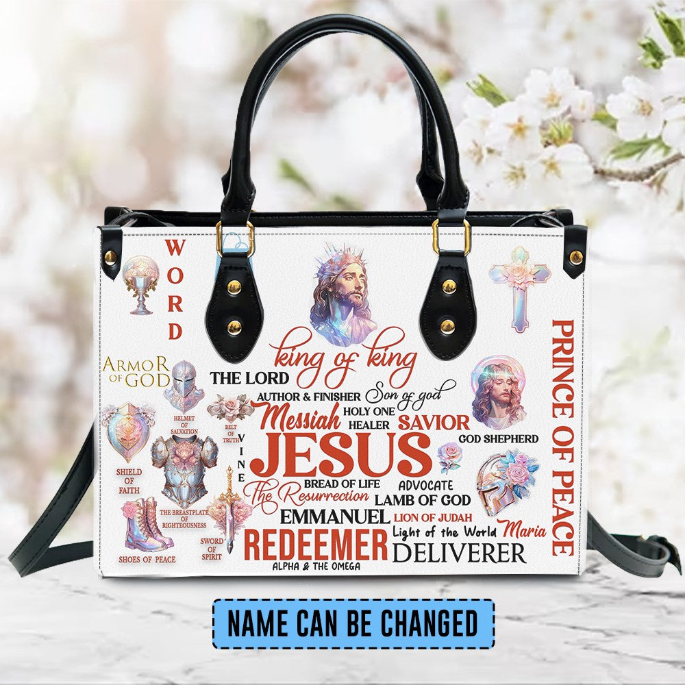 Christianartbag Handbags Jesus The Lord King Of King Leather Handbag Handbag Design – Christian apparel for women – Leather H