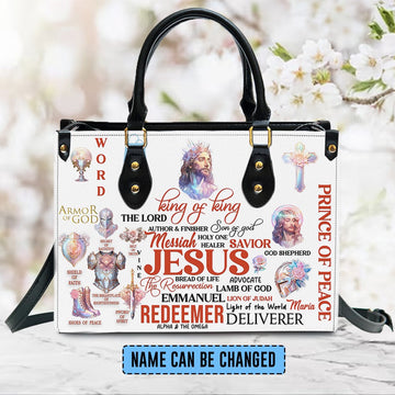 Christianartbag Handbags Jesus The Lord King Of King Leather Handbag Handbag Design – Christian apparel for women – Leather H