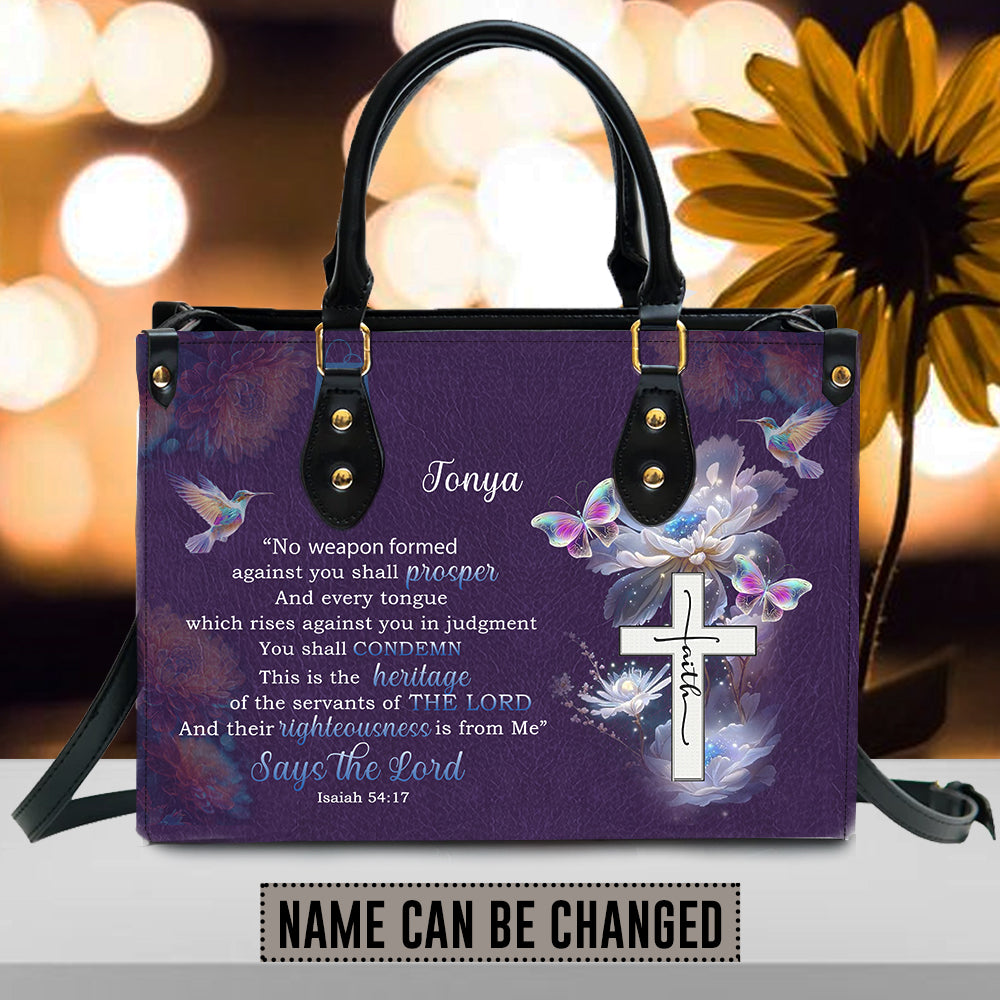 Personalized Christian Handbag - Inspiring Leather Tote Bag