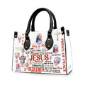 Christianartbag Handbags Jesus The Lord King Of King Leather Handbag Handbag Design – Christian apparel for women – Leather H