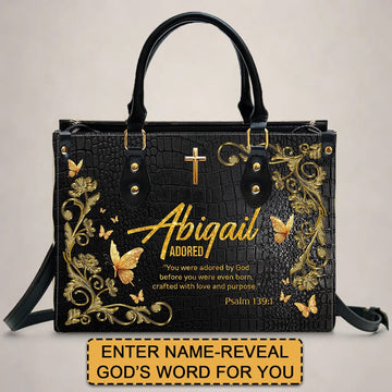 CHRISTIANARTBAG Handbags - Uncover the sacred meaning of your name - Custom Name & Color - Personalized Leather Handbag - CABLTB01090625