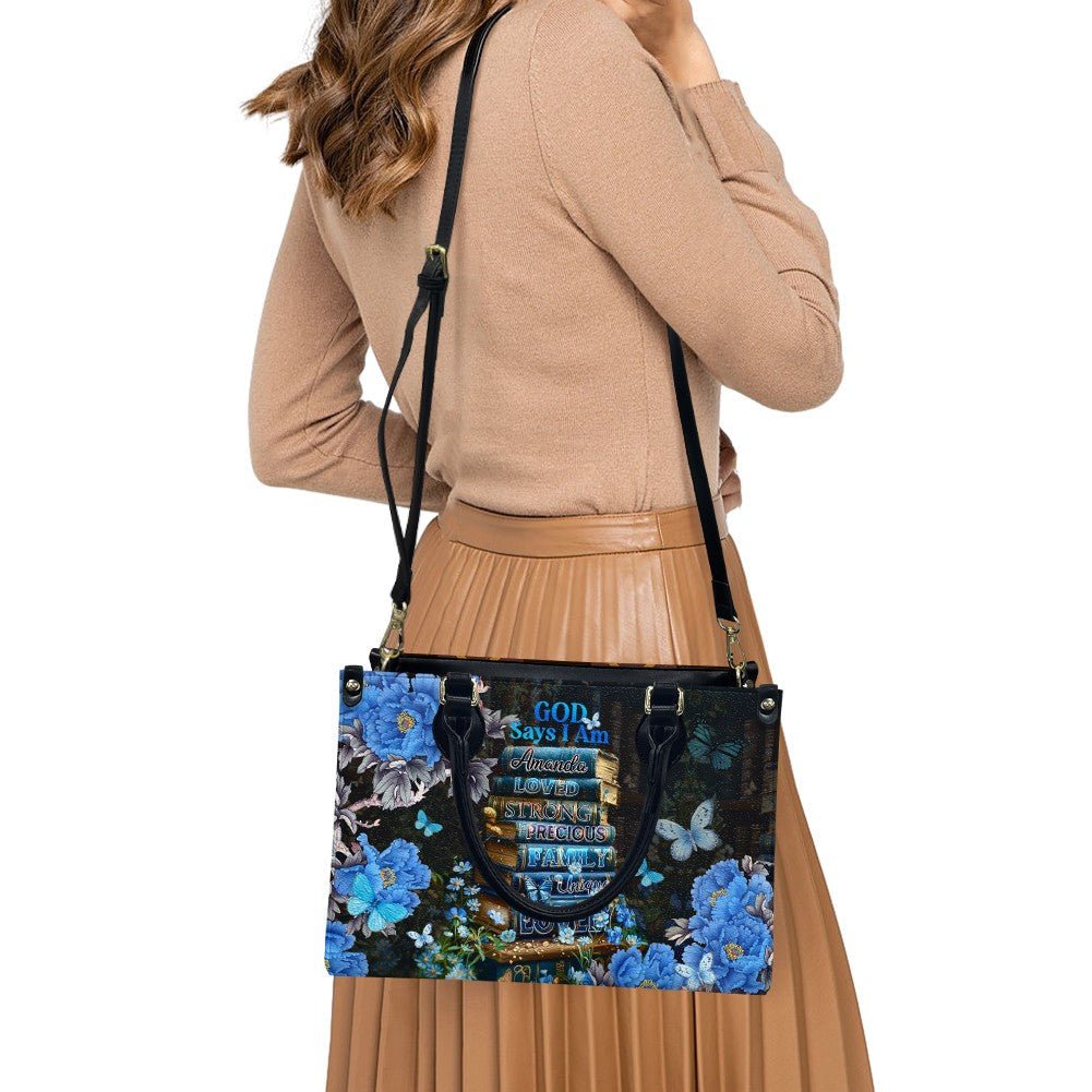 Christianartbag Handbags- GOD Says I AM - Bookmarks Leather Handbag - CABLTB01121224 – Christian apparel for women – Leather 
