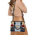 Christianartbag Handbags She Who Kneels Before God Romans 8 31 Embroidered Handbag – Christian apparel for women – Leather TO