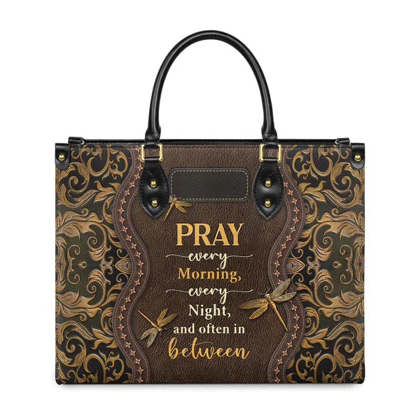 Christianartbag Handbags Pray Every Morning Dragonfly Leather Handbag Handbag Design – Christian apparel for women