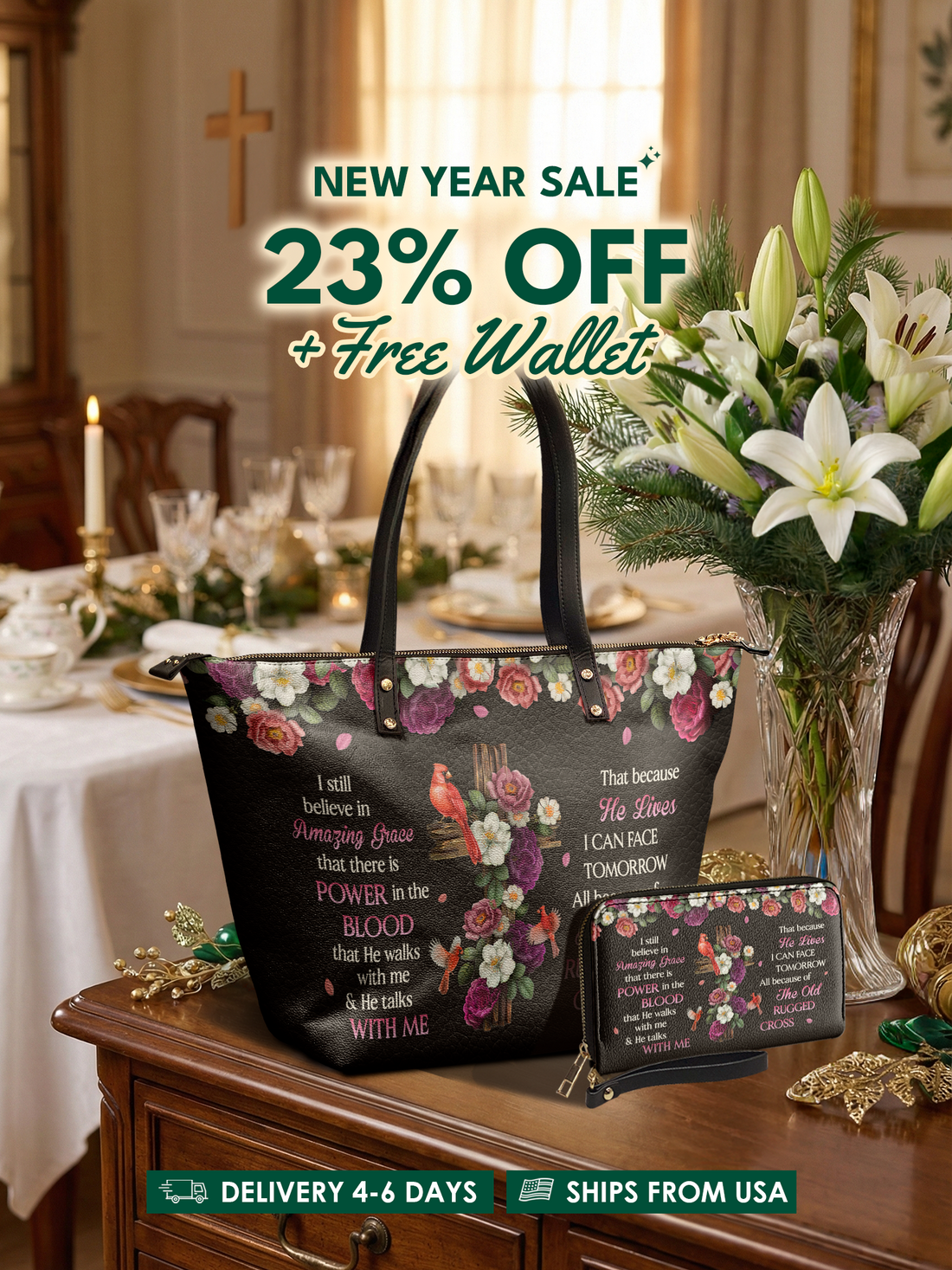 Redeem Leather Tote Bag Deal – Christian apparel for women – Premium Vegan Leather