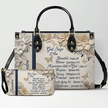 CHRISTIANARTBAG Personalized Leather Handbag for Women – Custom Faith-Based Tote Bag with Bible Verses – Inspirational Christian Gifts for Her CAB01052626
