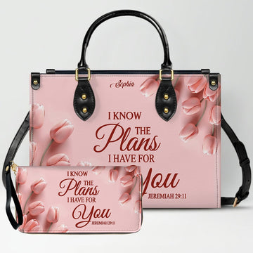 Personalized Christian Handbag Set – Custom Name Leather Style