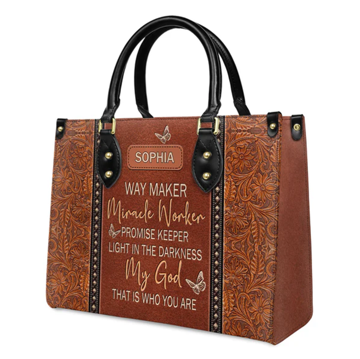 Christianart Designer Handbags, Way Maker Miracle Worker, Personalized Gifts, Gifts for Women.