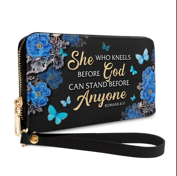 Christianartbag Handbags She Who Kneels Before God Romans 8 31 Handbag Design Monogram – Christian apparel for women – Leathe