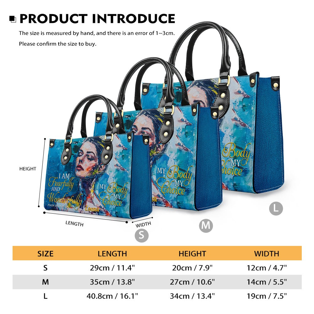 CHRISTIANARTBAG: Personalized Handbags for Women Custom Leather Bags My Body My Choice. – Christian apparel for women – Leath