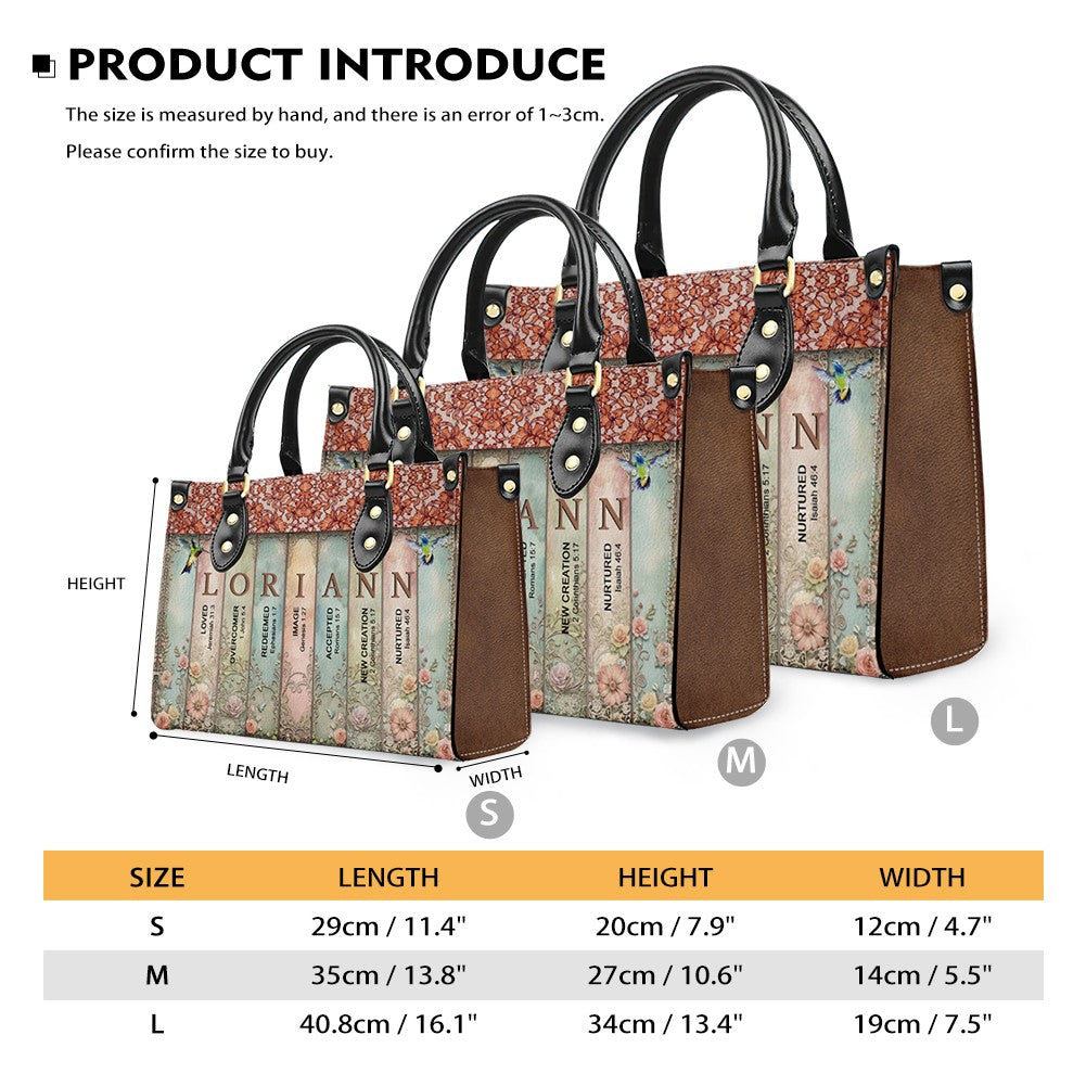 Christianartbag Handbags- Uncover the sacred meaning of your name - Bookmarks Leather – Christian apparel for women – Leather
