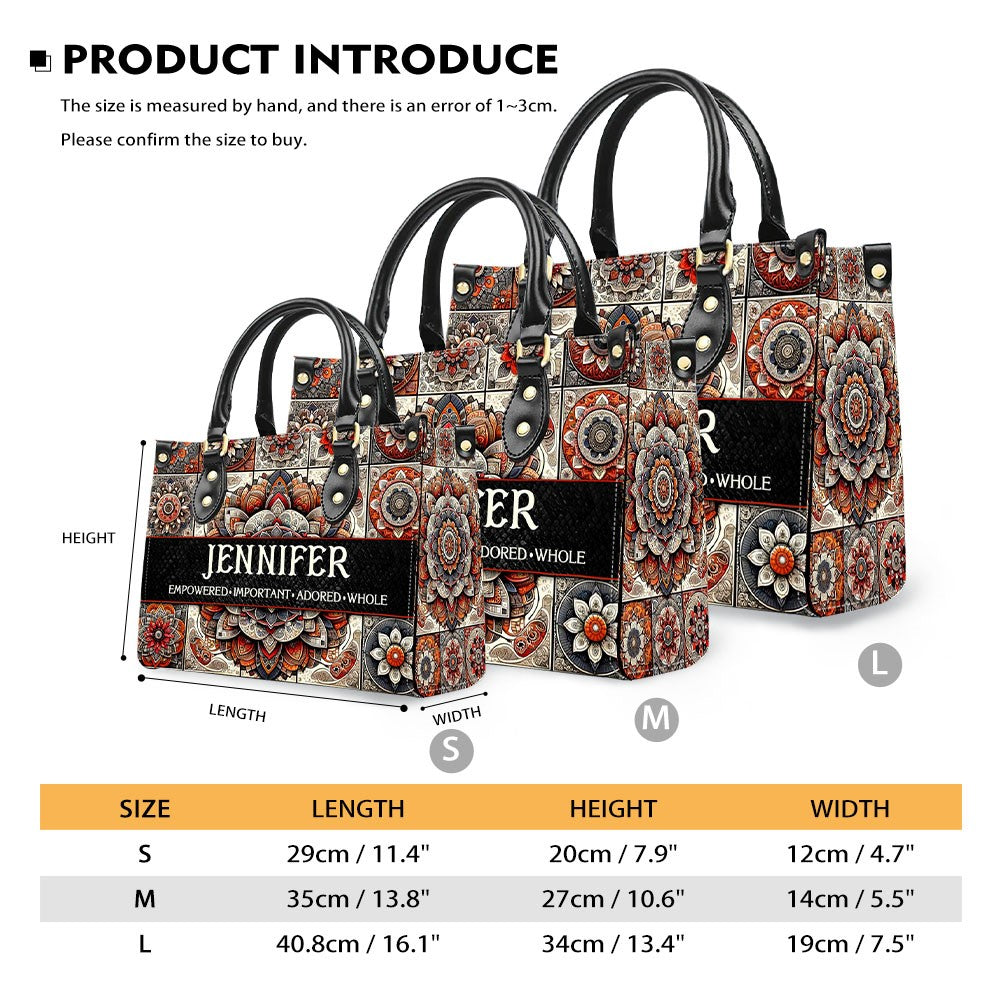Personalized Mandala Leather Tote Bag - CHRISTIANARTBAG CABLTHB01170424. – Christian apparel for women – Leather Bible Cover 