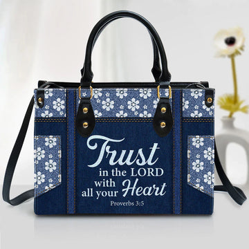 Christianart Handbag, Trust In The Lord With All Your Heart, Personalized Gifts, Gifts for Women.